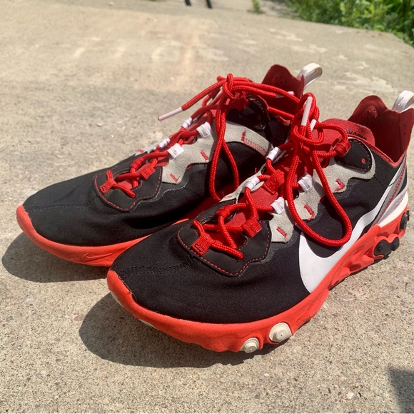 NIKE REACT ELEMENT 55 BLACK WHITE ORBIT | US 10 | - Picture 5 of 8